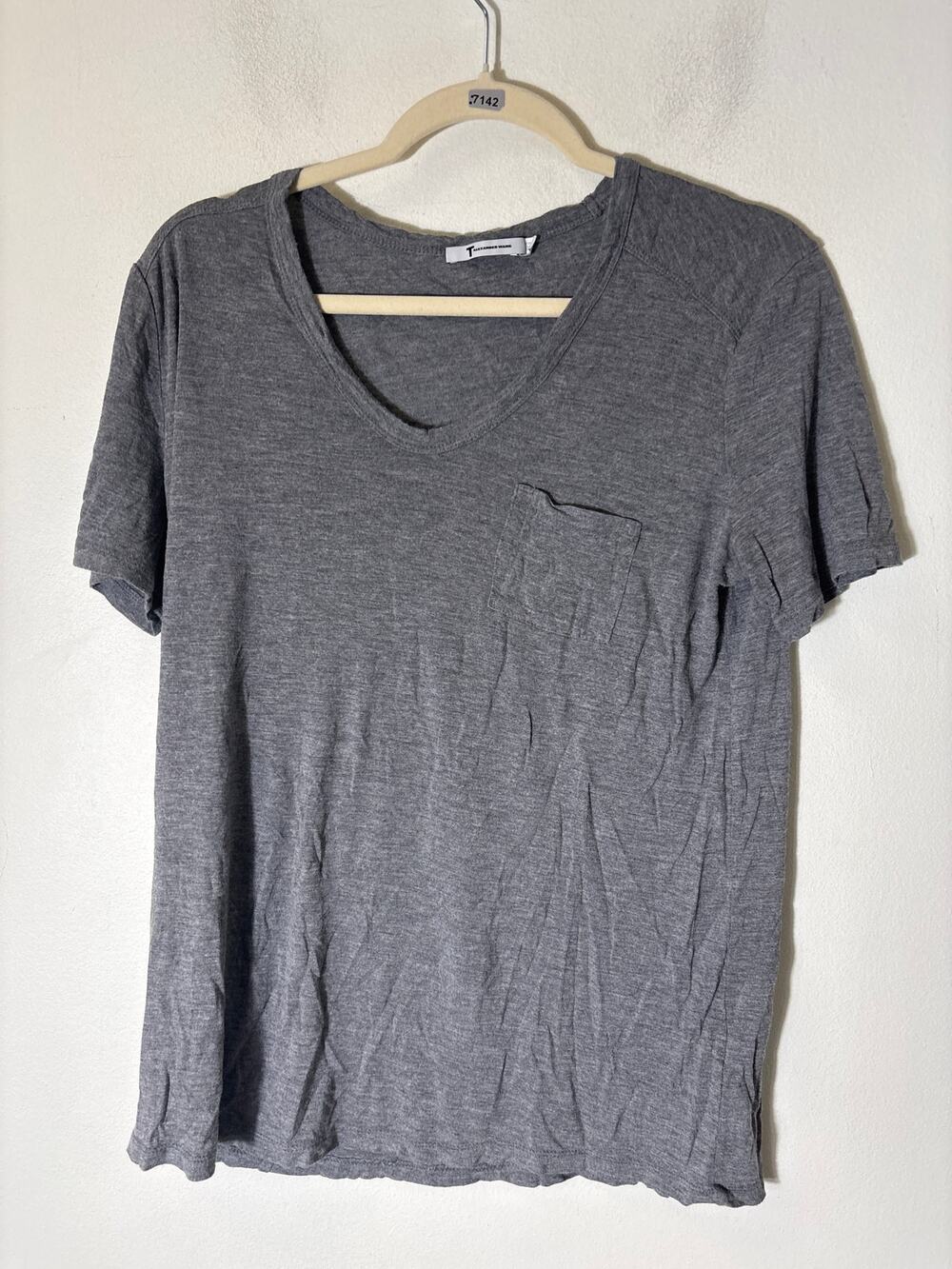 Alexander Wang Gray Short Sleeve Cotton Tee Sz M